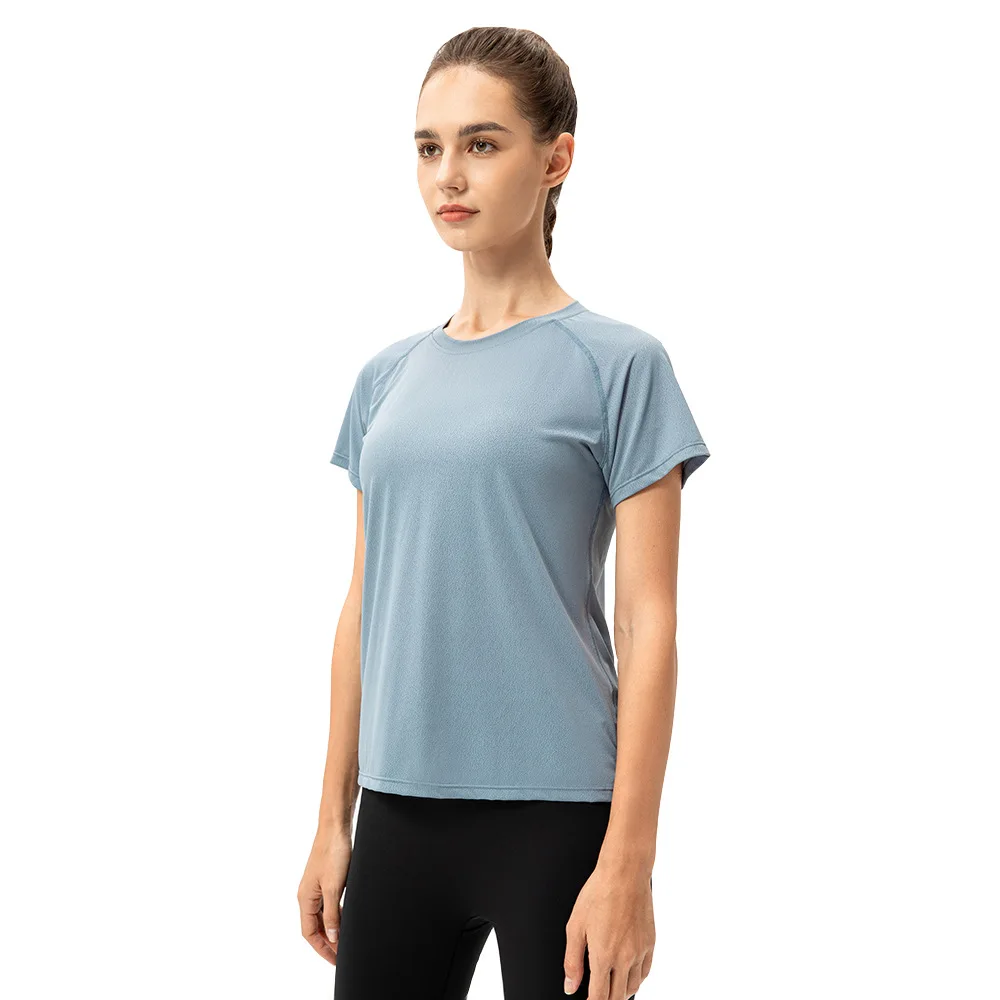 Women Quick Dry Short Sleeve Sports Running T Shirt Breathable Slim Tops Yoga T-shirts Tees Fitness Gym Workout ICESENSE
