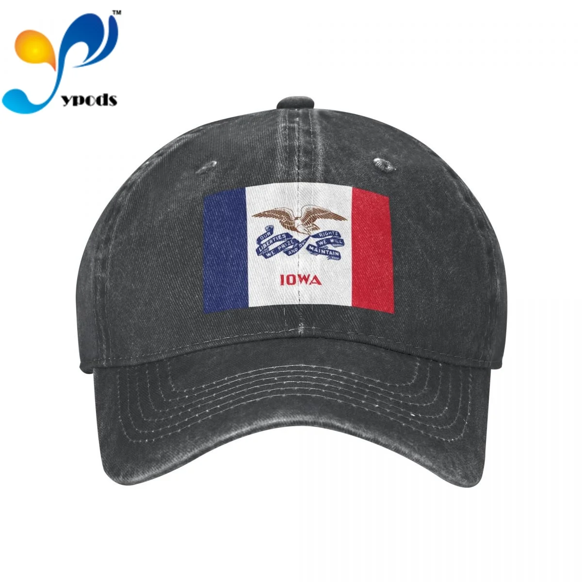 

Flag Of Iowa Denim Baseball cap Snapback Hats Autumn Summer Hat for Men Women Caps Casquette hats