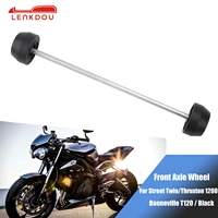 front axle wheel fork crash slider protector for street twin thruxton1200 bonneville t120 black 2016 2020 motorcycle accessories