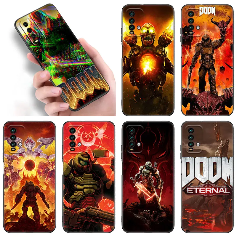 Doom Game ETERNAL Black Phone Case For funda Xiaomi Redmi Note 12 11 11S 11T 10 10T 5G 10S 9S 9 8T Pro 11A A1 Plus Cover