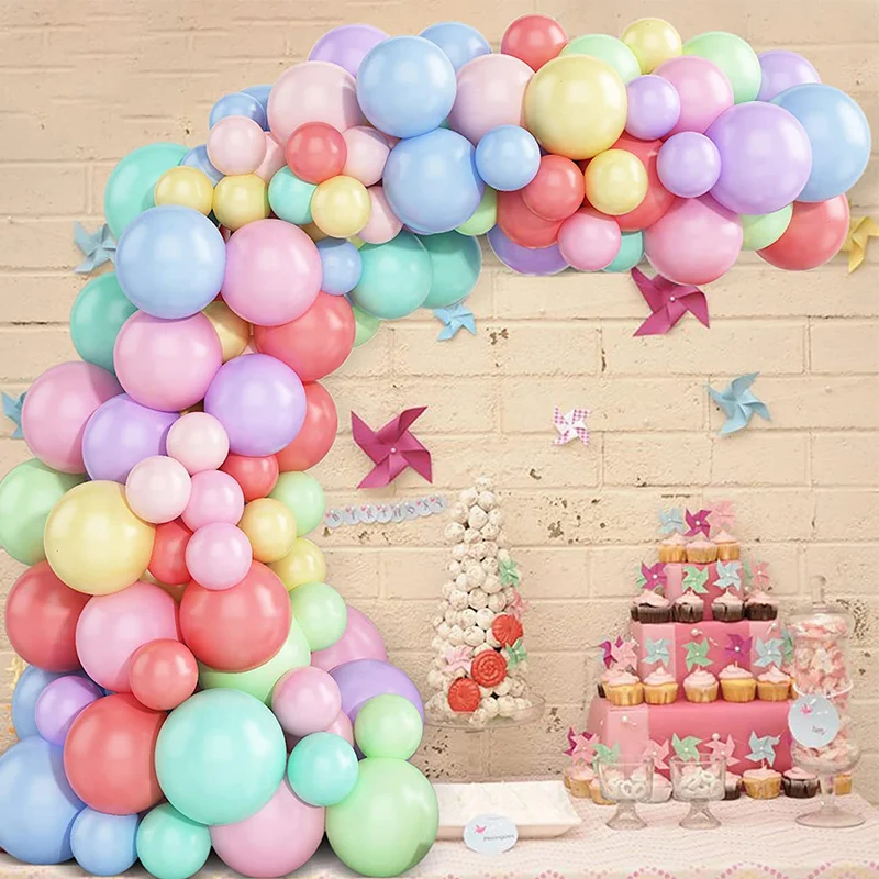 

163 шт., 8 цветов, макарон, воздушные шары, гирлянда, детские товары для 1-го дня рождения, украшения для детского дня рождения