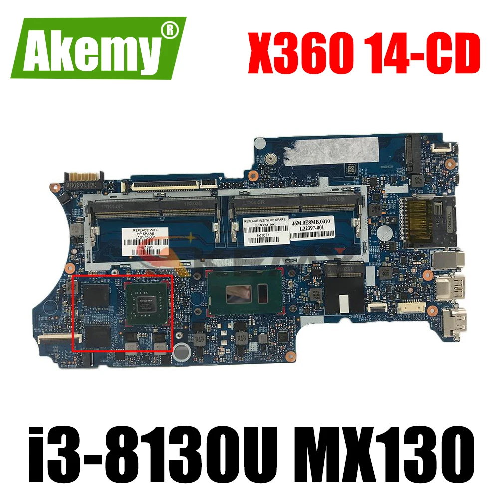 

L18173-601 L18173-001 448.0E906.001B w MX130/2GB GPU i3-8130U CPU for HP Pavilion x360 Conv 14-cd PC NoteBook Laptop Motherboard