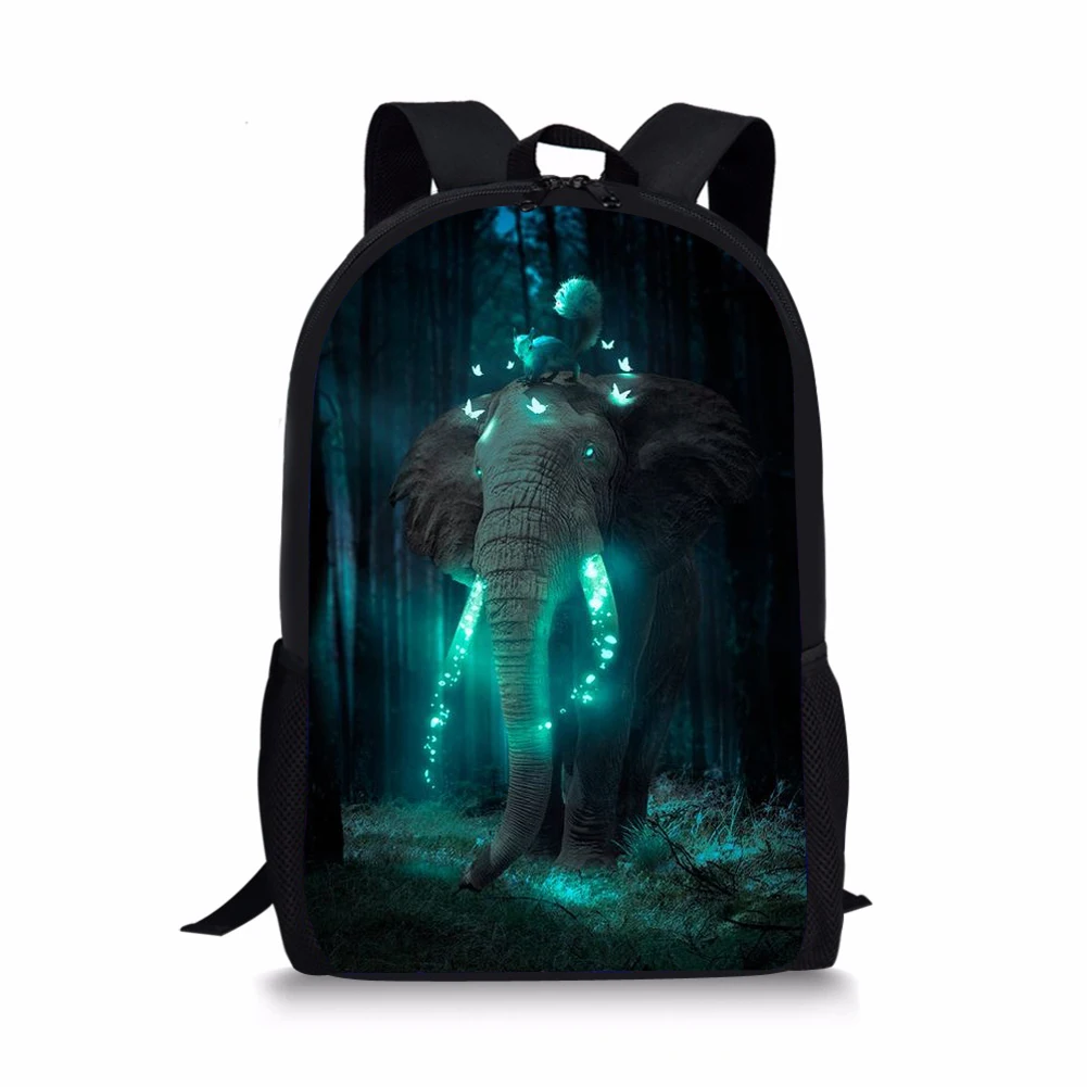 Elephant Style Print New Large Schoolbag Student School Backpack Waterproof Bagpack Capacity Primary Book Bags