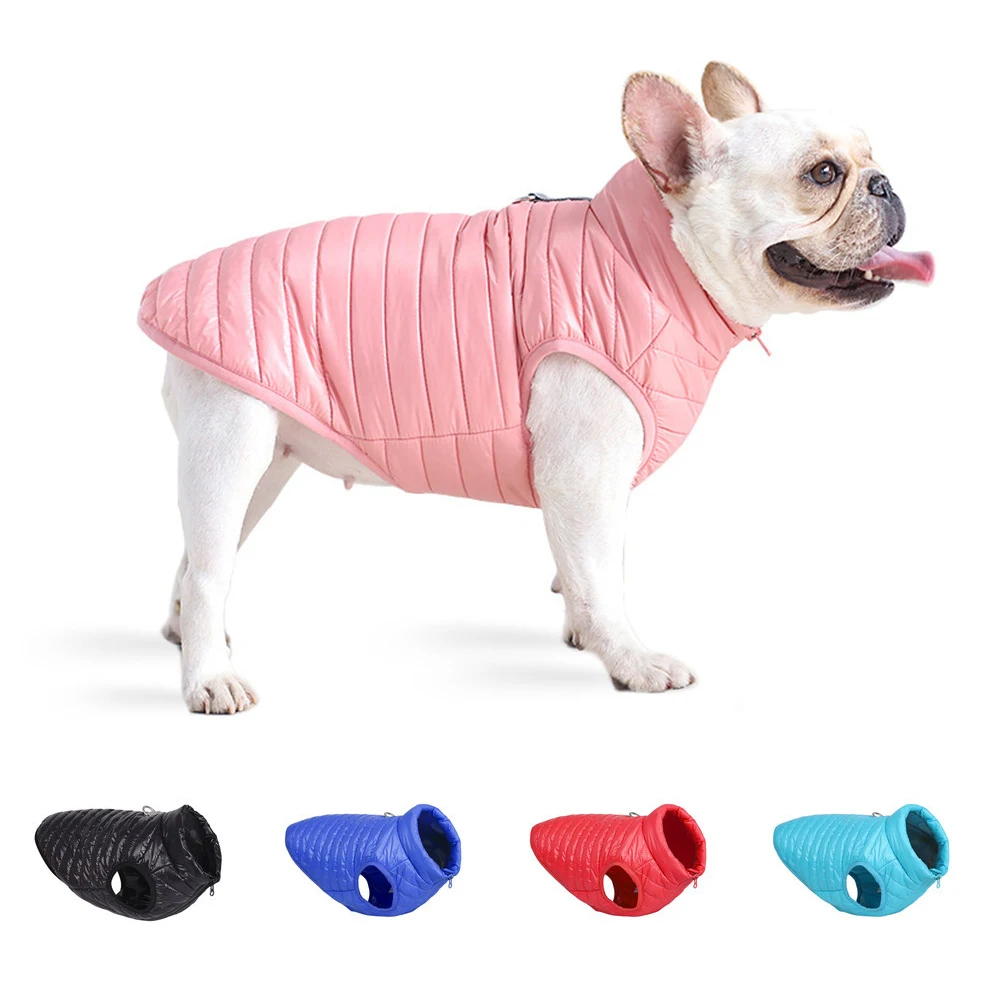 Light Weight Dog Jacket Autumn Winter Multicolors Warm Nylon Pet Vest with D-ring Traction Outdoor Soft Zipper Puppy jackets