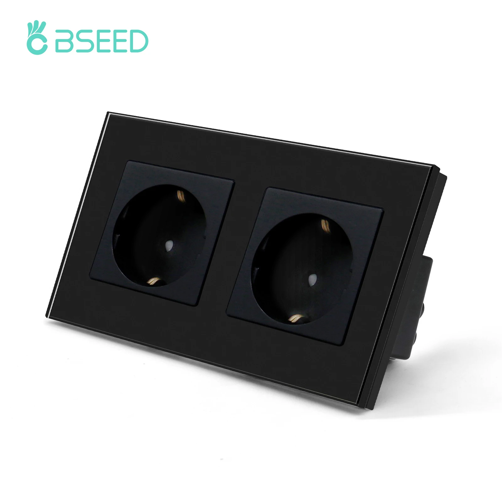 

BSEED 1/2/3Gang сенсорный выключатель света сенсорный переключатель 1-контактная настенная электрическая розетка с стеклянной розеткой USB Type-C стандарт ЕС черный