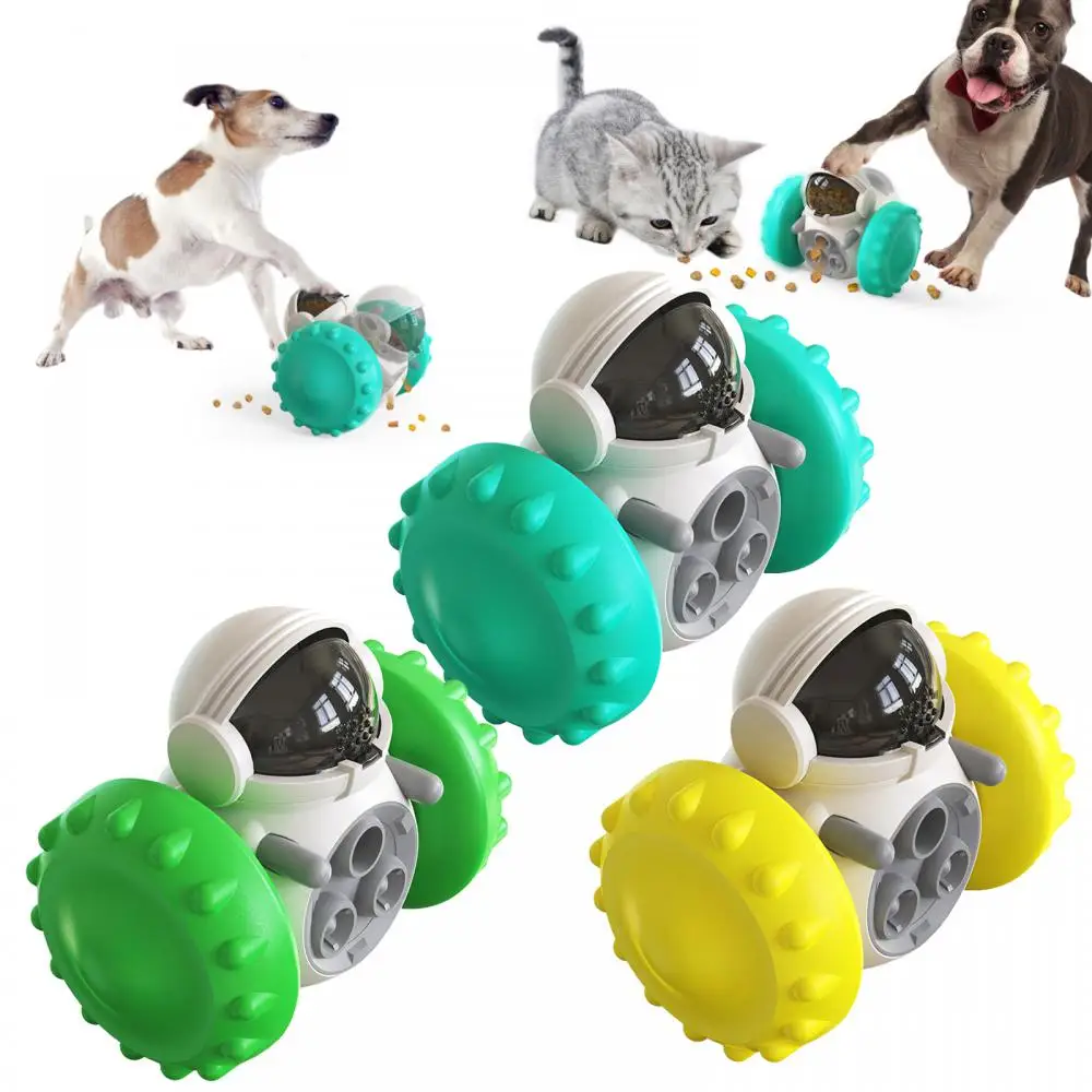 Dog Toy Cat Balance Car Slow Feed Tumbler Bowl Multifunction Education Interactive Toy Chew Exercise Game Feeder Dog Accessories