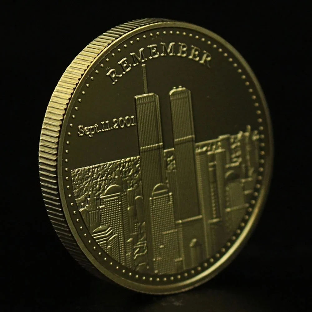 September 11 Attacks Always Remember Collectible Gold Plated Souvenir American Heroes Basso-relievo Commemorative Coin | Дом и сад