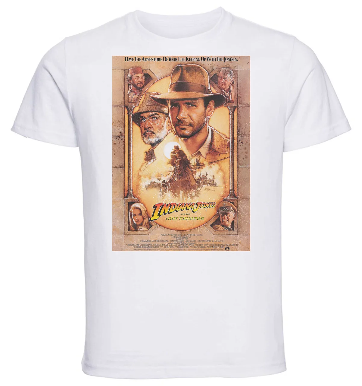 Белая футболка унисекс Playbill Film Indiana Jones Iii