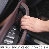 carbon fiber style inner door handle armrest handrail panel cover trim 4pcs for bmw x3 g01 x4 2018 2022 plastic accessories