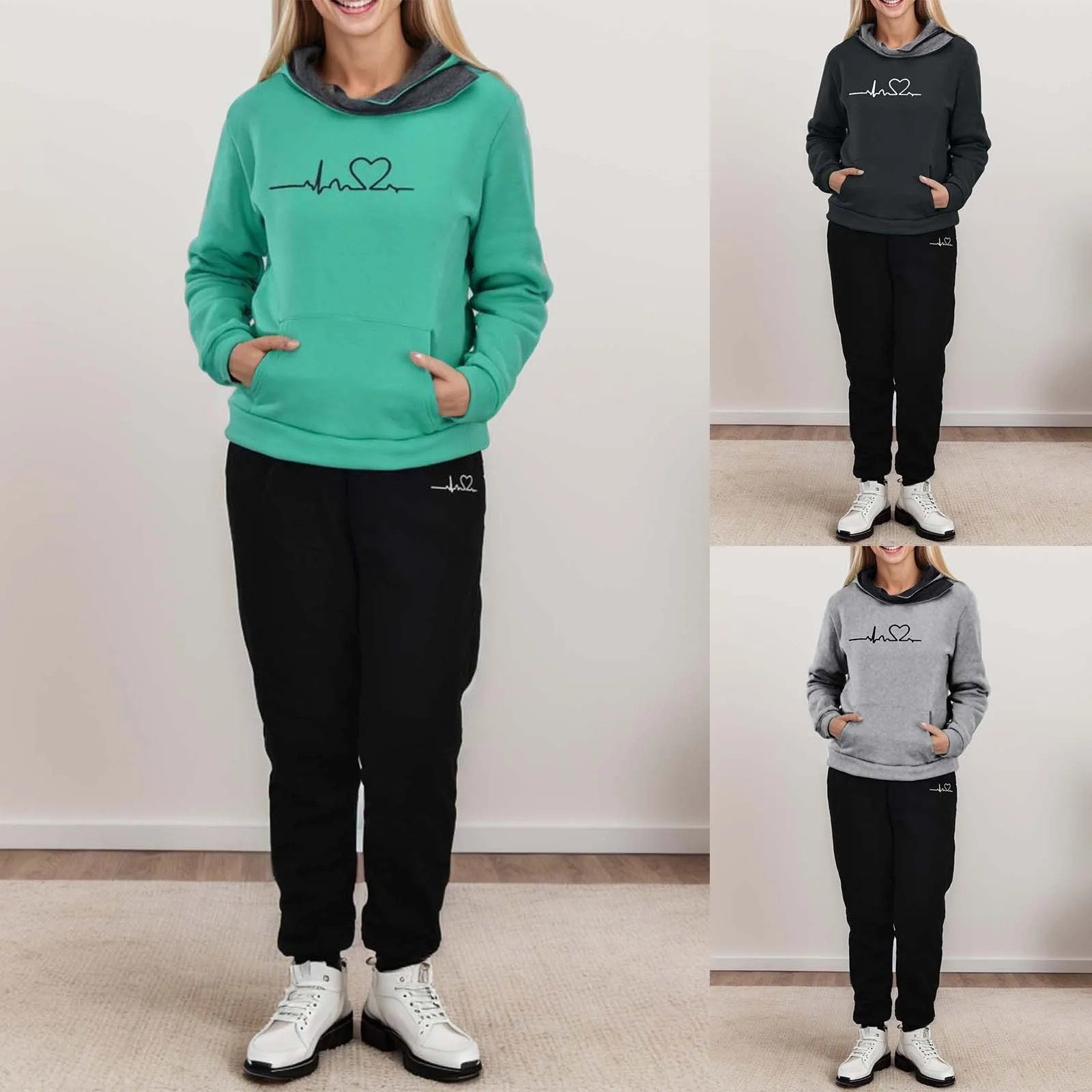 Женский спортивный костюм толстовка с капюшоном и длинные штаны уютная флисовая