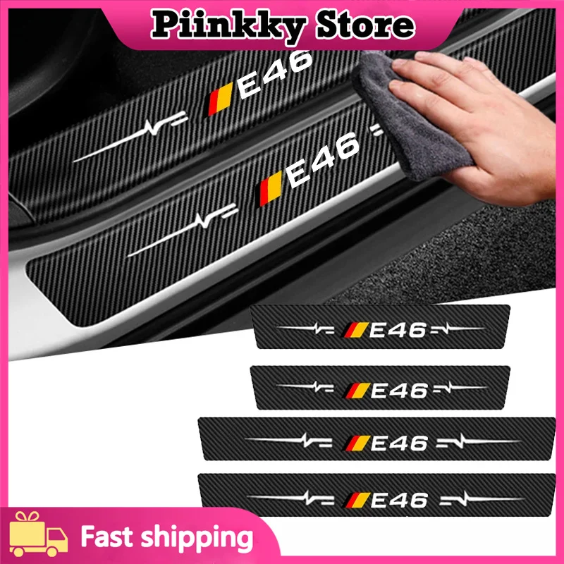 Автомобильные наклейки против царапин защита порога для 3 серии E46 логотип