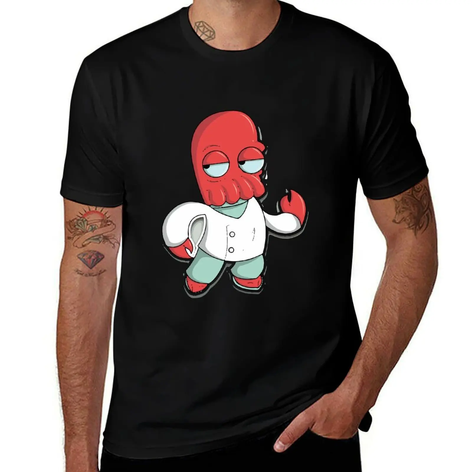 Фото Футболка zoidberg merch, базовая футболка из смесового хлопка с короткими рукавами №1