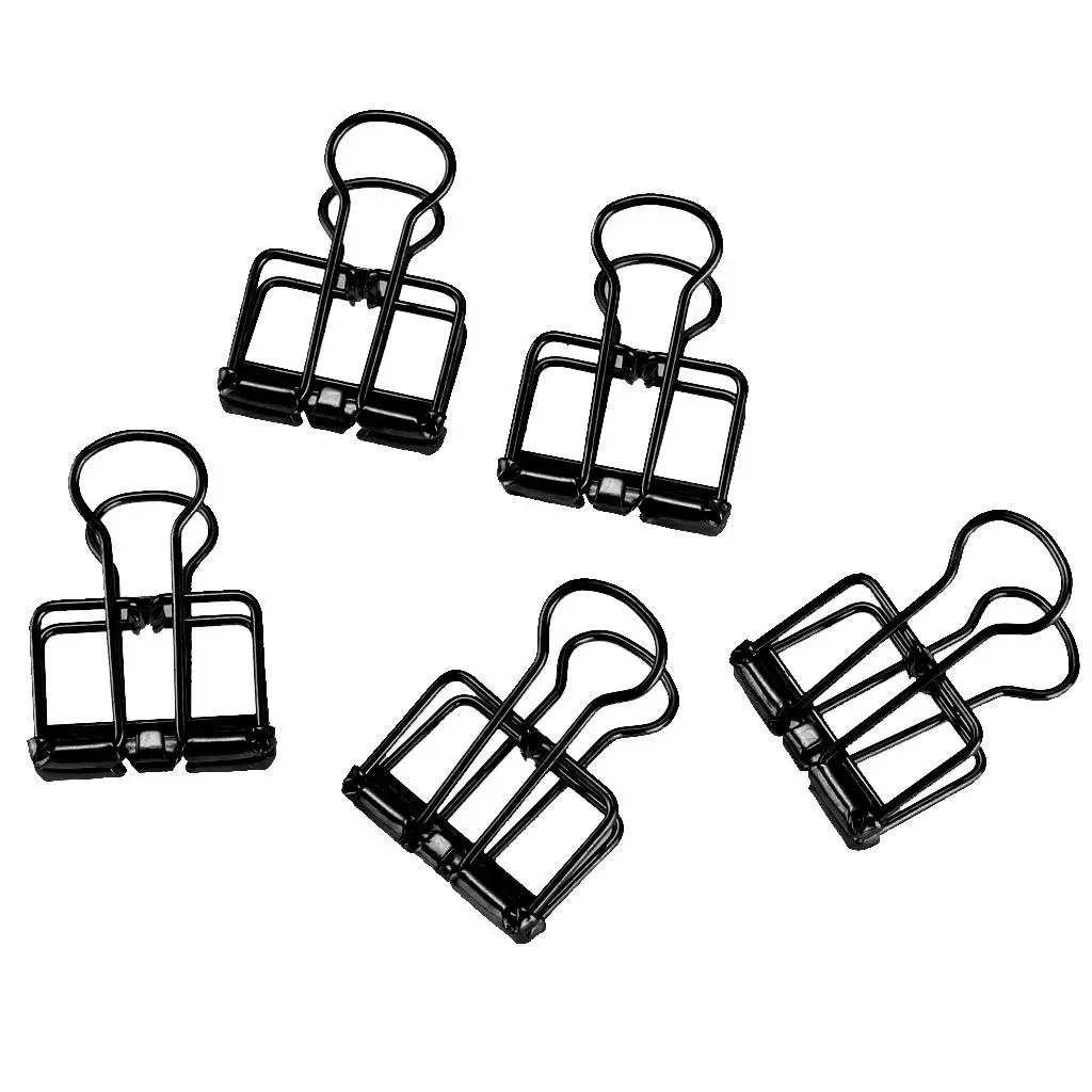 

Pack of 5 Pieces Metal Wire Binder Clips,Hollow Out Paper Organizer, Paper Binder Clip, School Supplies