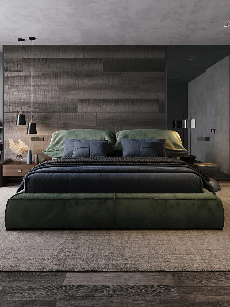 Italian cloth bed modern simple light luxury soft bag double bed Nordic minimalist master bedroom tatami technology cloth