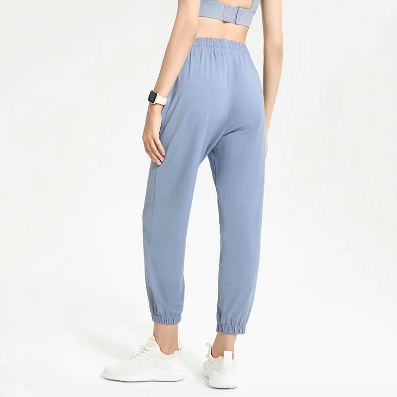 Women Running Trousers Loose Sport Yoga Pants Quick Dry Drawstring Jogging Harem Pant Outside Anti-UV Gym Fitness Bloomer Female