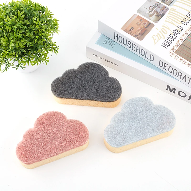 

4PCS Creative Multi-functional Cloud Sponge Kitchen Washing Cloth Car Washing Glass Washing Sponges Strong Decontamination Pads