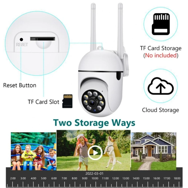 

2-Way Talk Camera 200W USB Interface Camera with Night-Vision Remote Monitoring Camera WiFi Camera for Indoor Outdoor H8WD