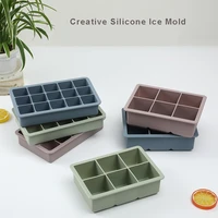 615 grid ice cube tray reusable soft silicone ice mold with removable lids kitchen diy ice cream making box for summer cocktail