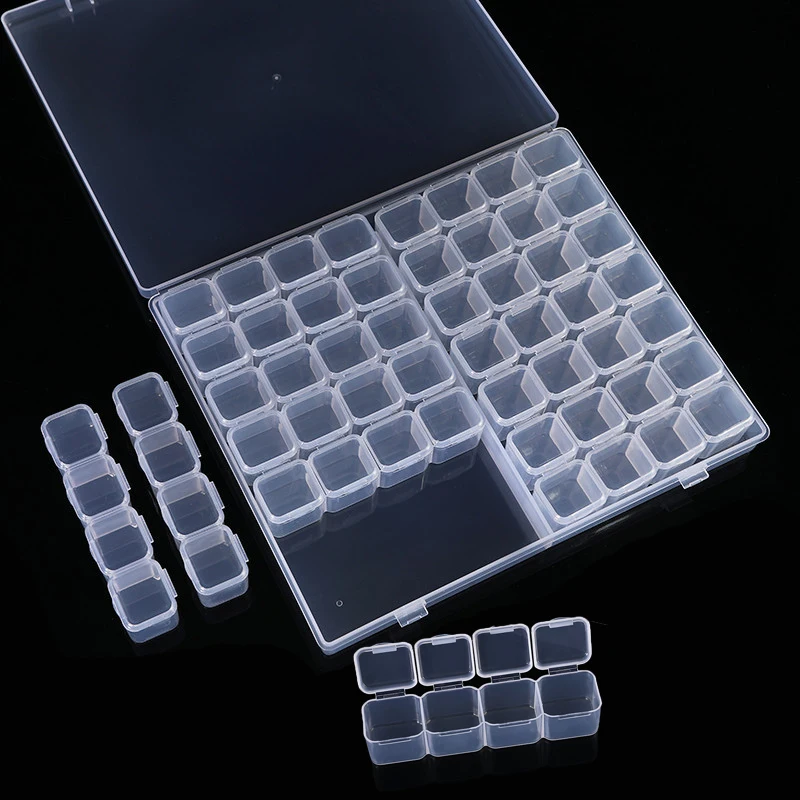 Oversize 56 Grids Plastic Storage Box Display Case Compartment Adjustable Container for Nail Rhinestone Jewelry Earrings Beads