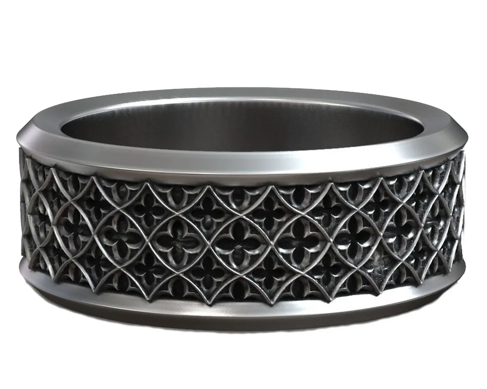 

Кольцо из серебра 925 пробы с квадратной гравировкой в виде головы черепа розы цветка шипов