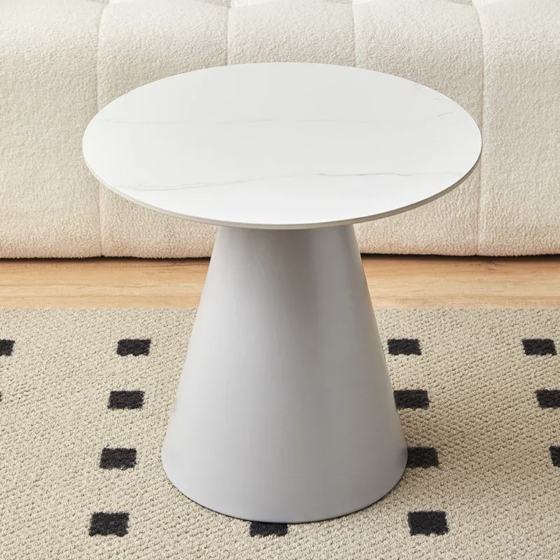 Круглые белые фотообои современный дизайн гостиная кофейные столики в