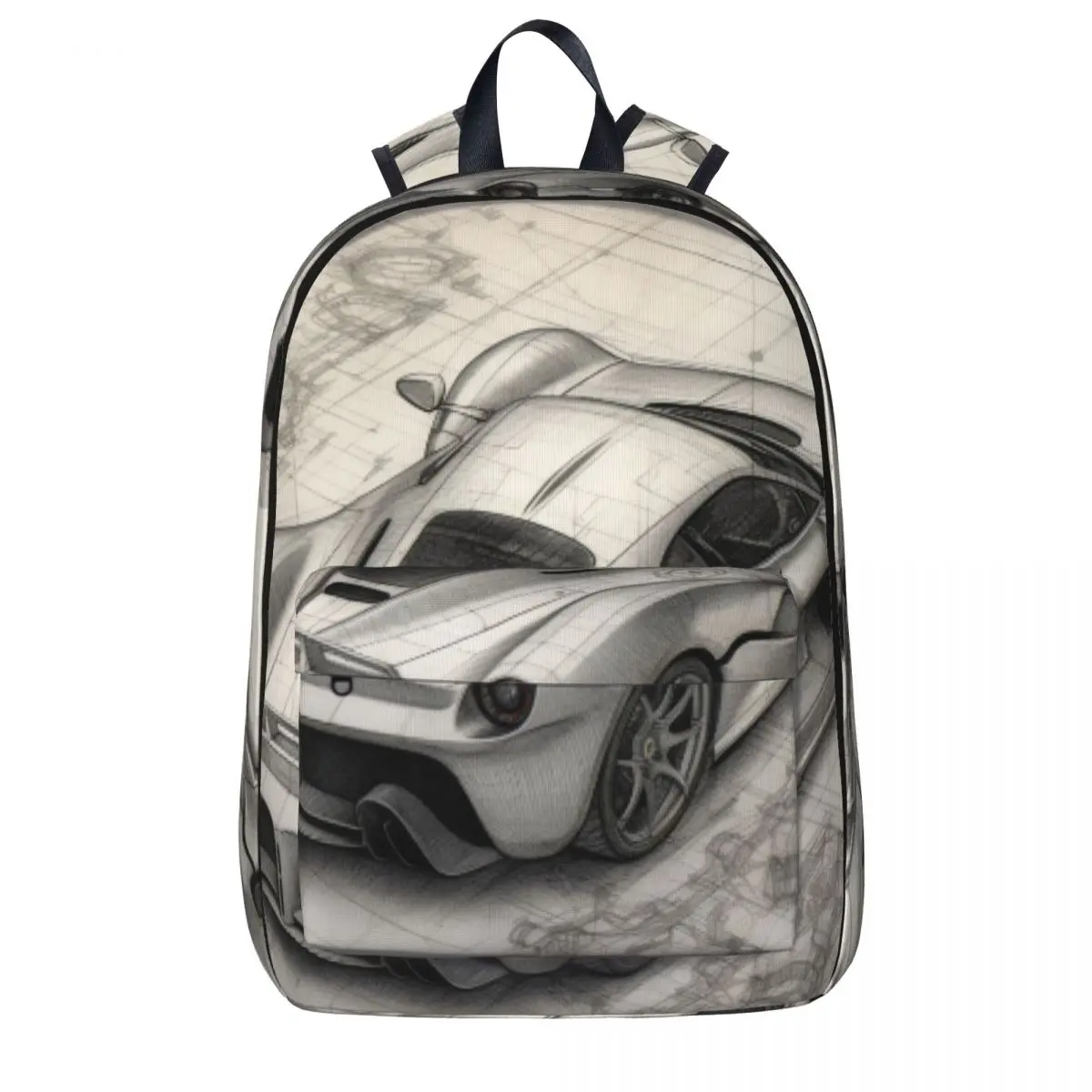 

Passionate Sports Car Backpack Schematics Pencil Drawing Girl Polyester Travel Backpacks Big Fashion School Bags Rucksack