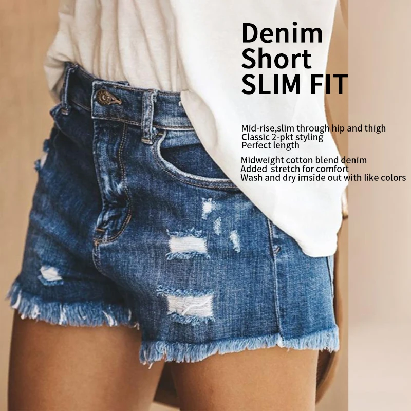 Высококачественные женские прямые шорты-трубы с джинсовым материалом открытой