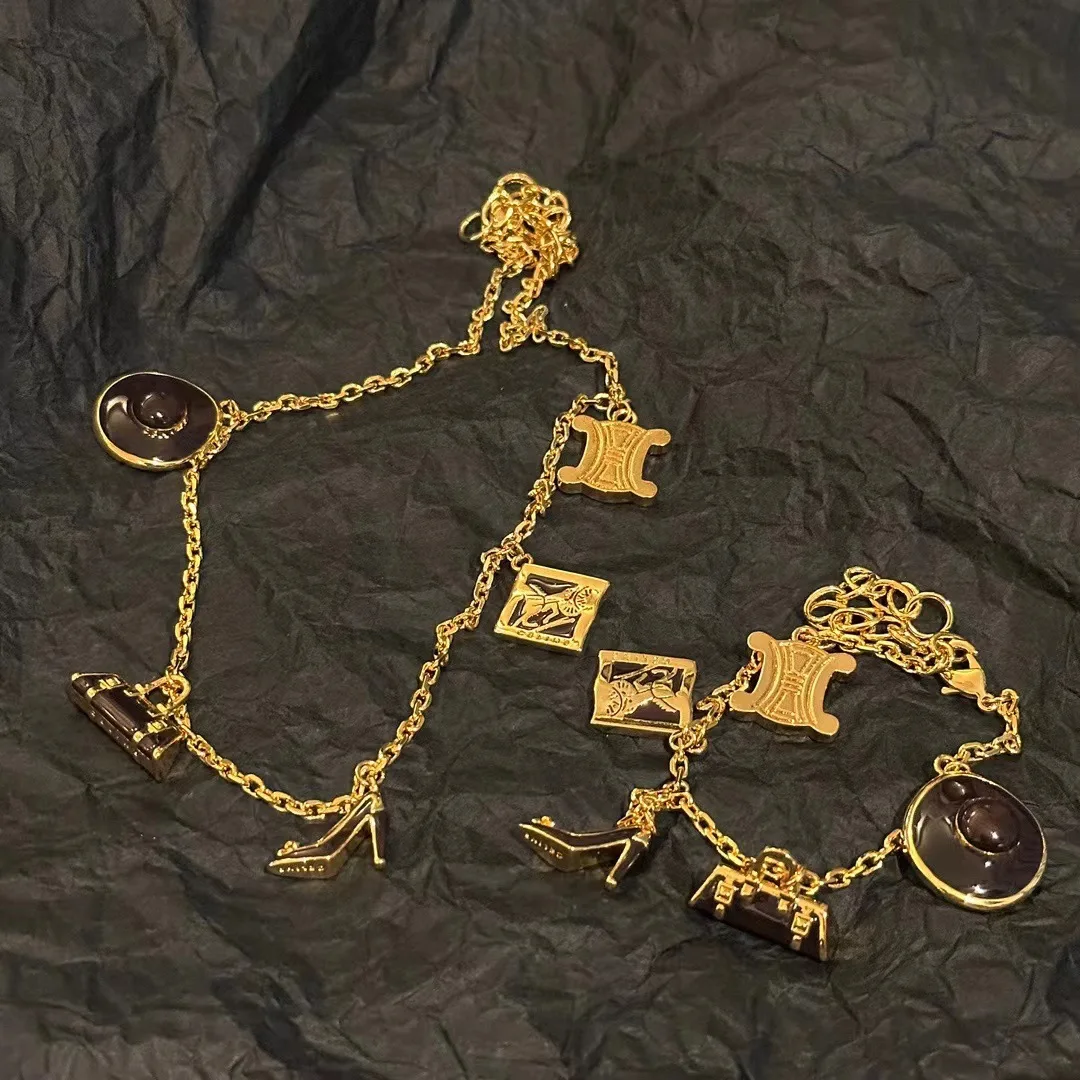 

Французское винтажное многоэлементное ожерелье браслет