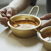 korean rice wine bowl aluminum golden japanese soju cup travel kitchen 11cm