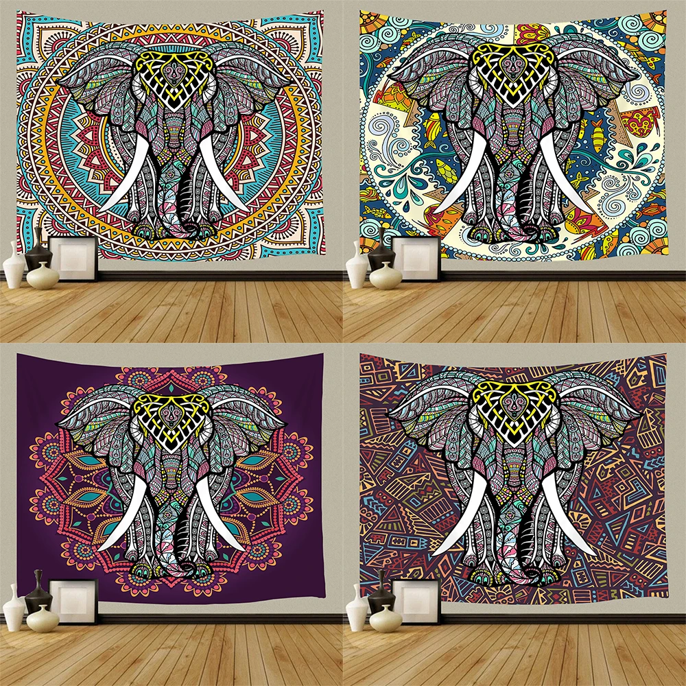 

Indian Elephant Mandala Hippie Wall Hanging Tapestry Gypsy Bedspread Tapestry Bohemian Boho Tapestry For Living Room