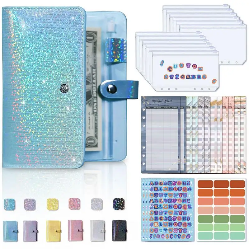 

A6 Binder Notebook Set Translucent Stylish Diary Journal Budget Binders Stationery School Office Supplies