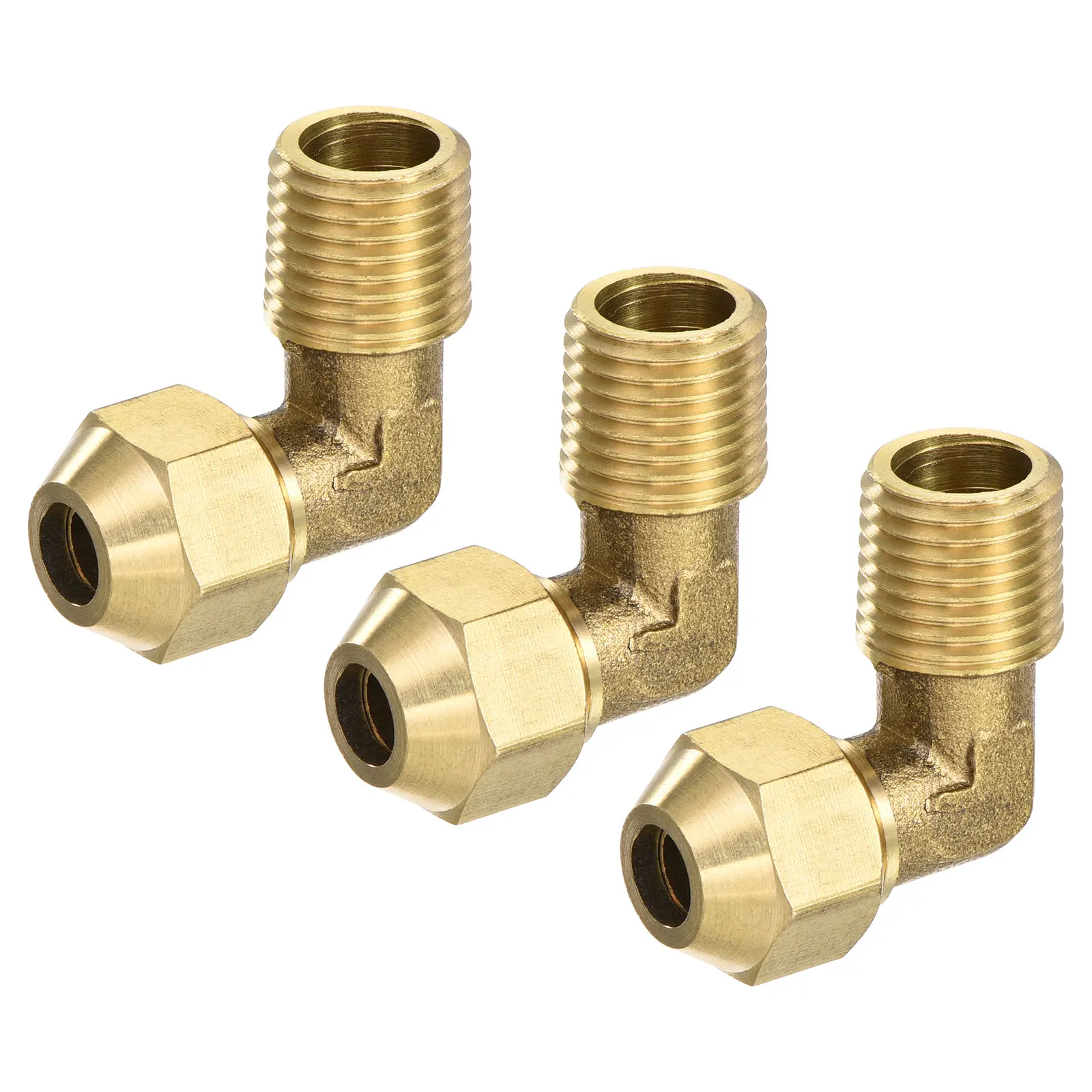 

uxcell Brass Compression Tube Fitting 8mm Tube OD to 1/8PT Male Thread Elbow Fittings Pack of 3