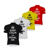 new cycling jersey men short sleeve bike zipper bicycle jerseys ropa ciclismo 4 color summer short sleeve keep calm and pedal on