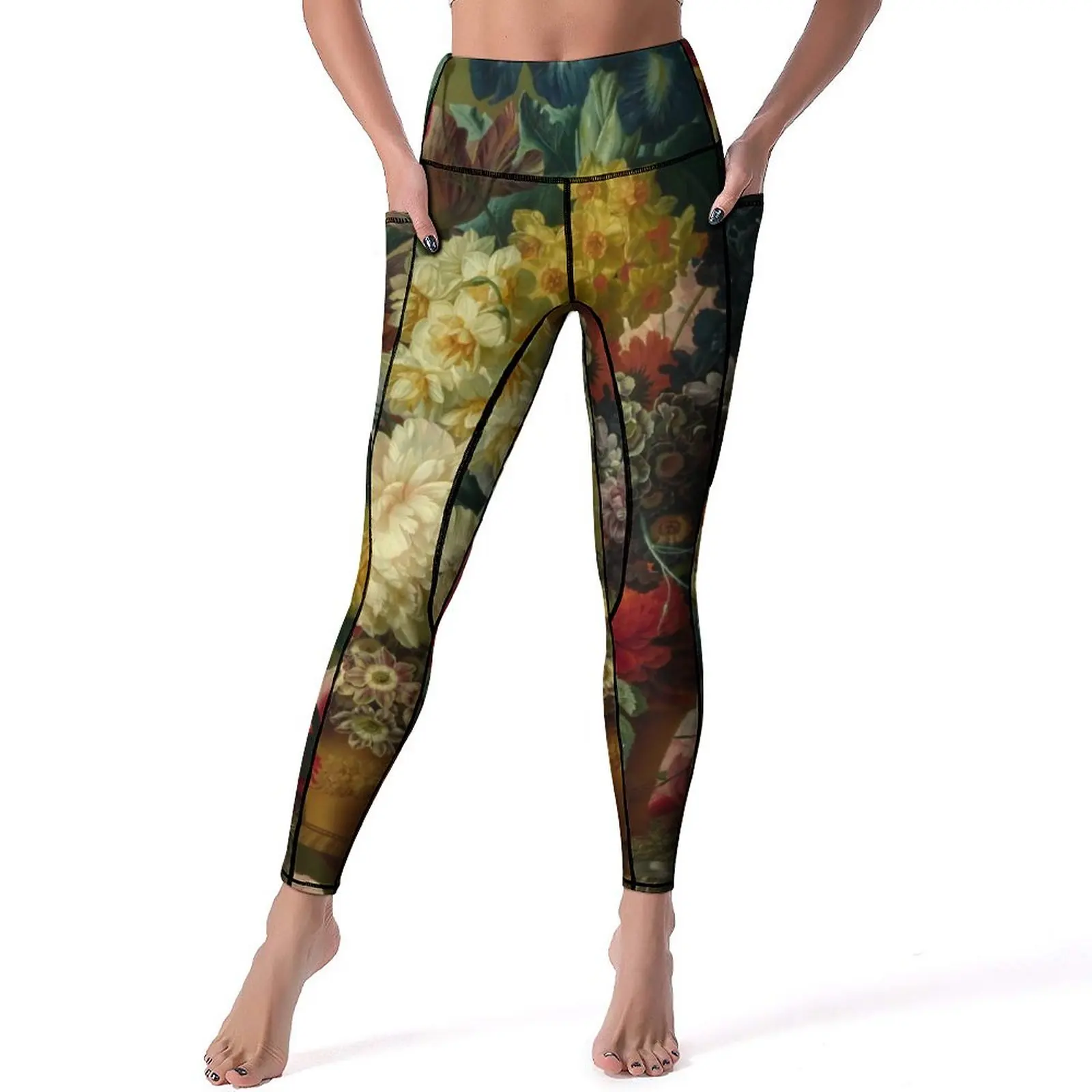 

Van Gogh Quality Leggings Flowers In A Vase Gym Yoga Pants Sexy Stretchy Sports Tights Female Vintage Leggins