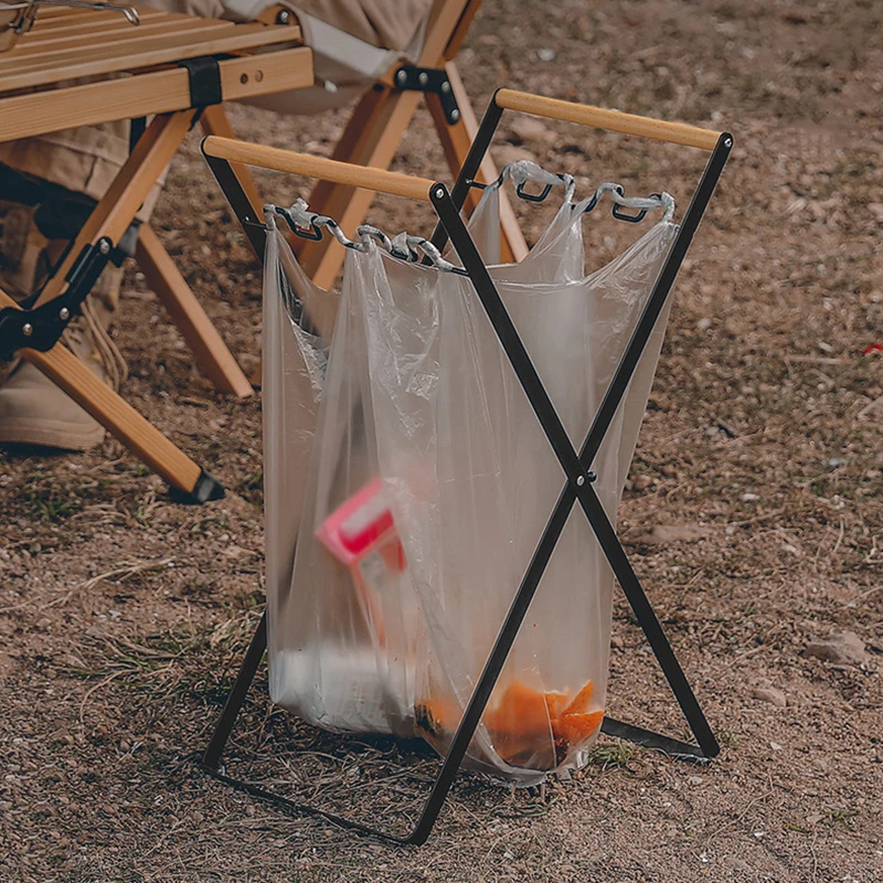 

Trash Rack, Portable Trash Bag Rack Plastic Bag Shelf, Hanging Trash Garbage Bag Holder Portable Garbage Bag Holder for Camping