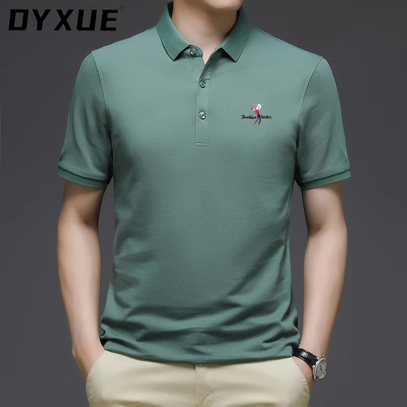 DYXUE العلامة التجارية الجديدة الصيف قميص بولو بكم قصير بلايز للرجال ملابس للرجال الراقية 2022 شعار شركة مصمم عادية