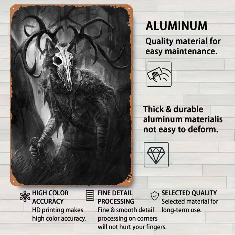 Украшение на Хэллоуин металлическая вывеска Вендиго искусство фресок ретро