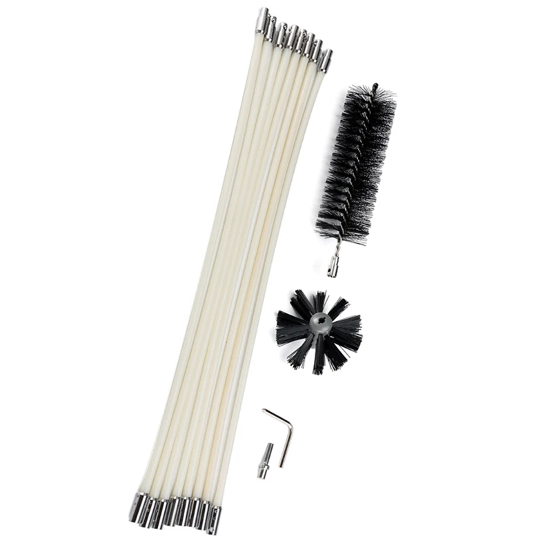

Convenient Practical Useful Chimney Cleaner Fireplace Set Adapter Brush Head Cleaning Hex Wrench Household Kit