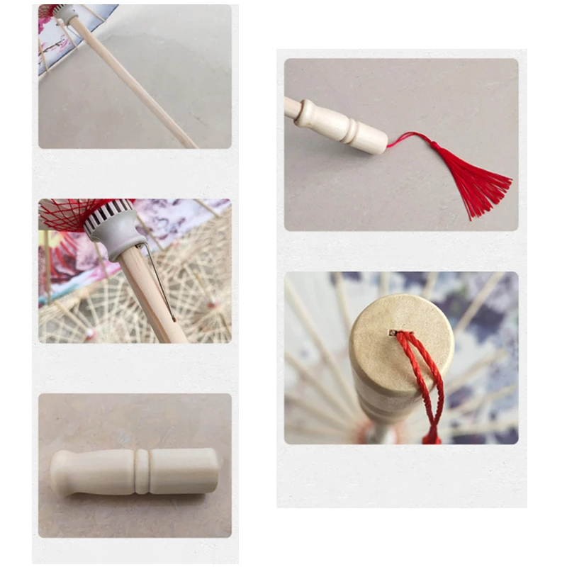 Женский декоративный зонт в виде цветка вишни с деревянной ручкой |