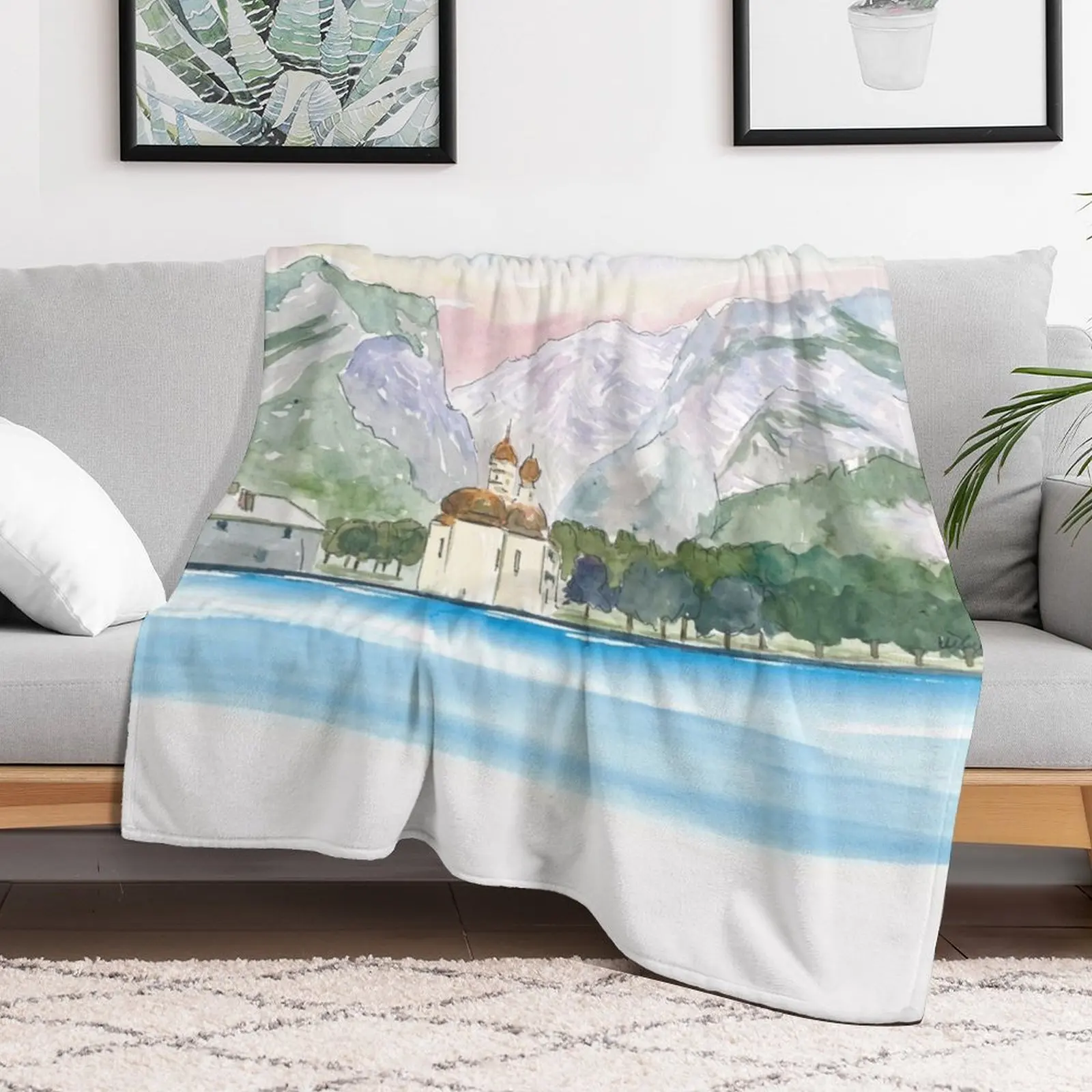 Saint Bartholomew Church Koenigsee с горным одеялом Watzmann диван-кровать одеяла из фланелевой