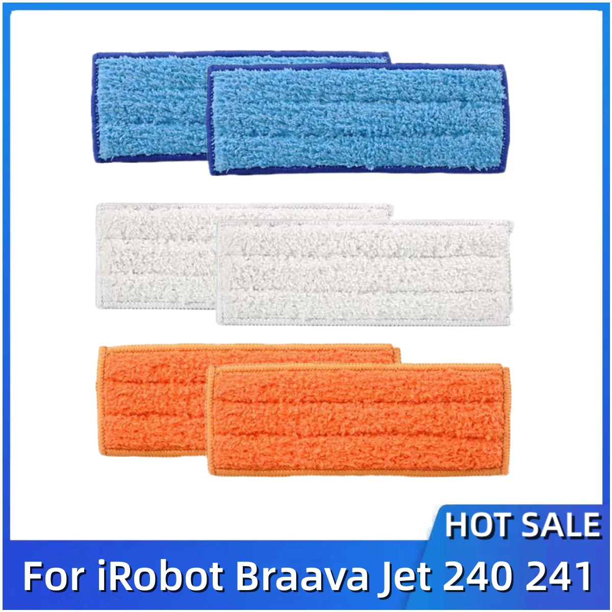 

6pcs/lot Robot Cleaner Brushes Spare Parts 2pcs Wet Pad Mop +2pc Damp Pad Mop + 2pcs Dry Pad Mop for iRobot Braava Jet 240 241