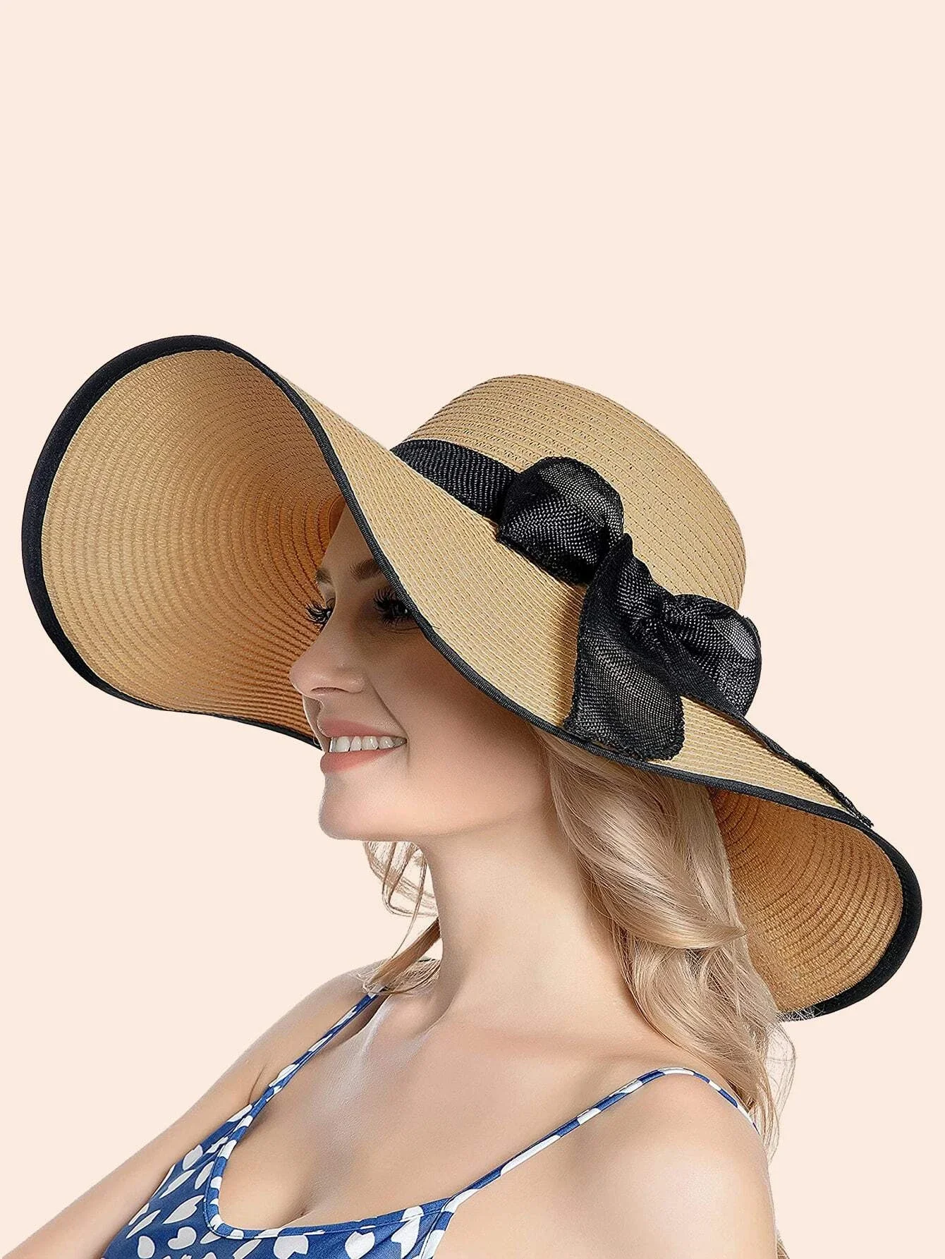 

Bow Decor Straw Hat