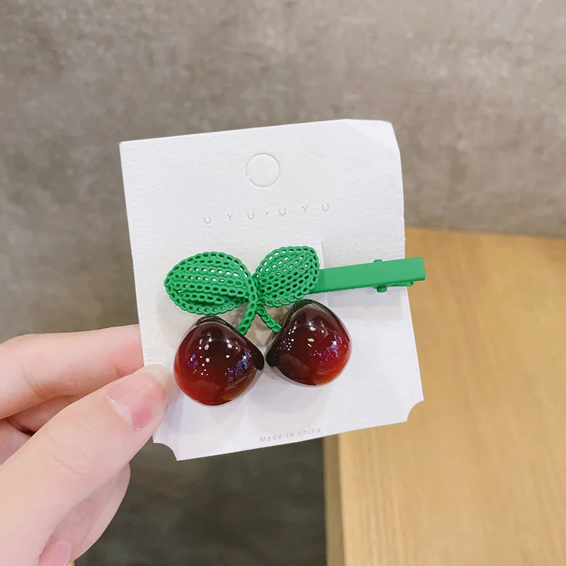 

Маленькая Шпилька «вишня», аксессуары для волос, детские заколки для волос, заколки для волос, детские заколки для волос для девочек, милые з...