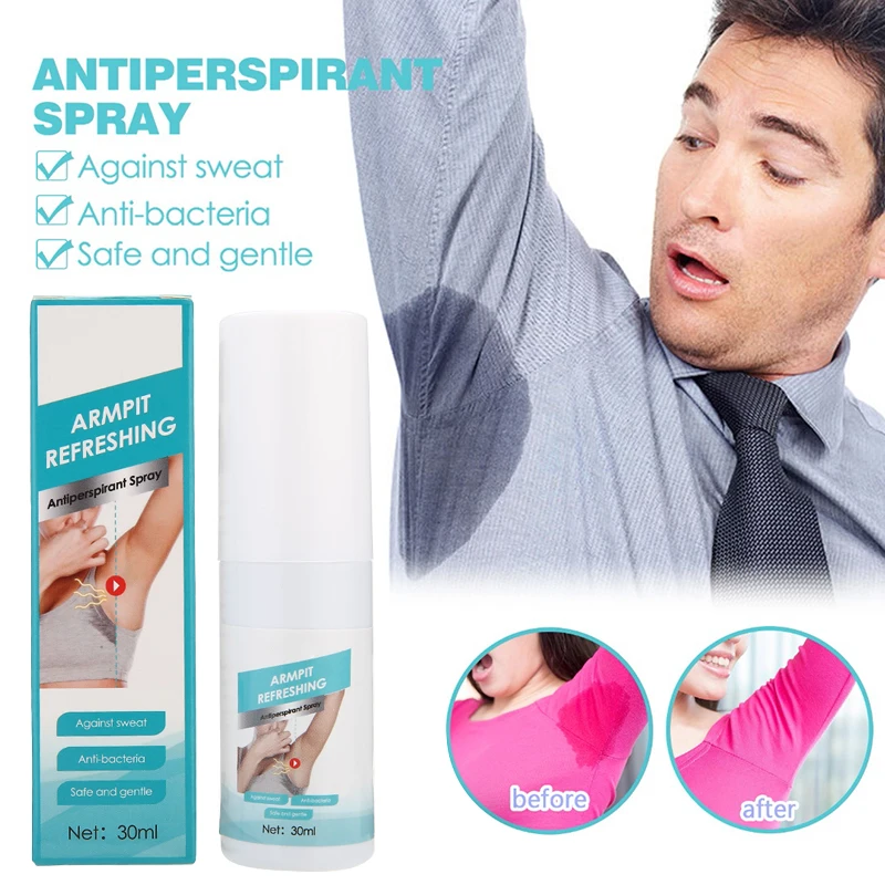 

1 Set 30ml Armpit Antiperspirant Spray Eliminate Bad Smell Antiperspirants Refreshing Body Underarm Odor Sweat Deodorant Spray