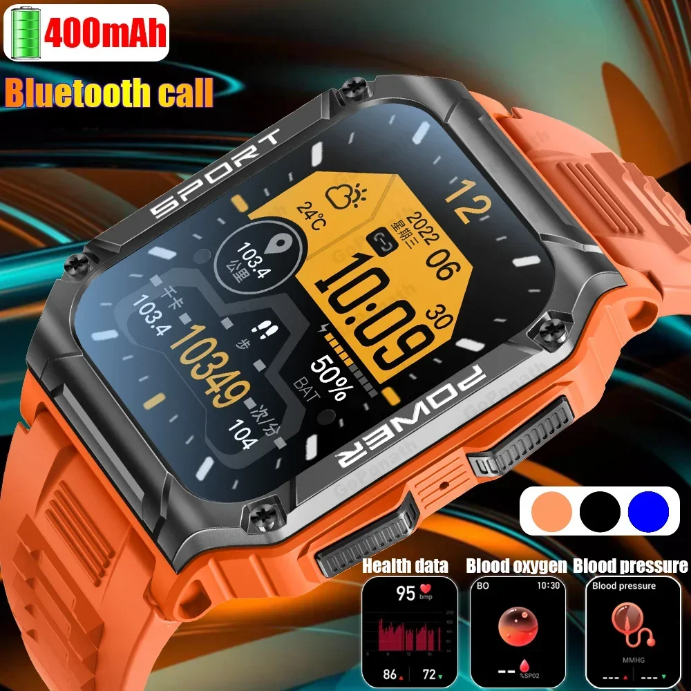 

2023 Military Smartwatch Mens Watch IP68 Waterproof 1.95 Bluetooth Phone Heart Rate Monitoring Smartwatch For Xiaomi Android Ios