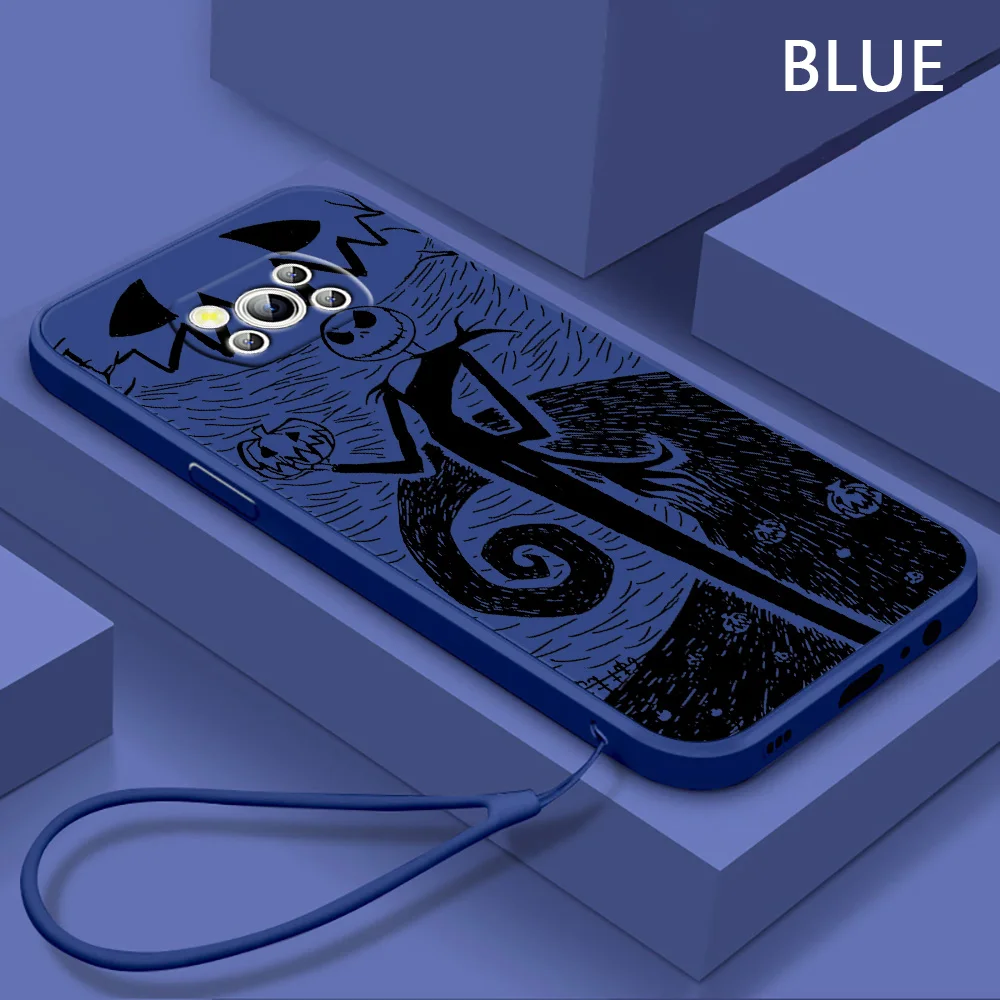 

The Nightmare Before Christmas Phone Case For Xiaomi POCO M5s M4 M3 X4 X3 NFC X2 F4 F3 GT Pro C40 C3 Liquid Rope Funda Cover