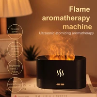 usb simulatie vlam nachtlampje sfeer bureaulamp met 180ml water tank luchtbevochtiger aroma diffuser voor home office slaapkamer