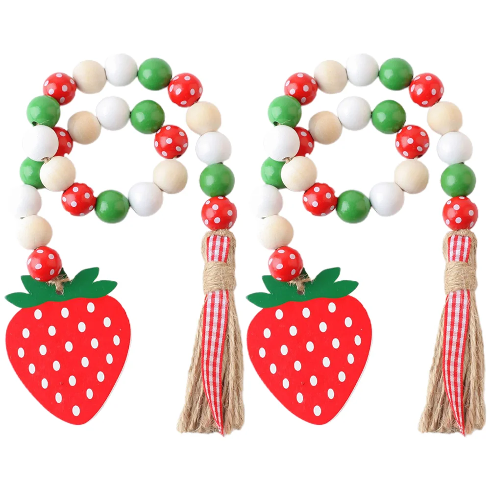 Клубничные деревянные бусины гирлянда декор гирлянды из бисера с кисточками