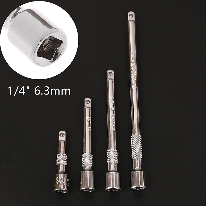 

50/75/100/150mm Long Extension Bar For 1/4" Sleeve Drive Ratchet Socket Extender Ratchet Wrench Quick Release Hand Tool