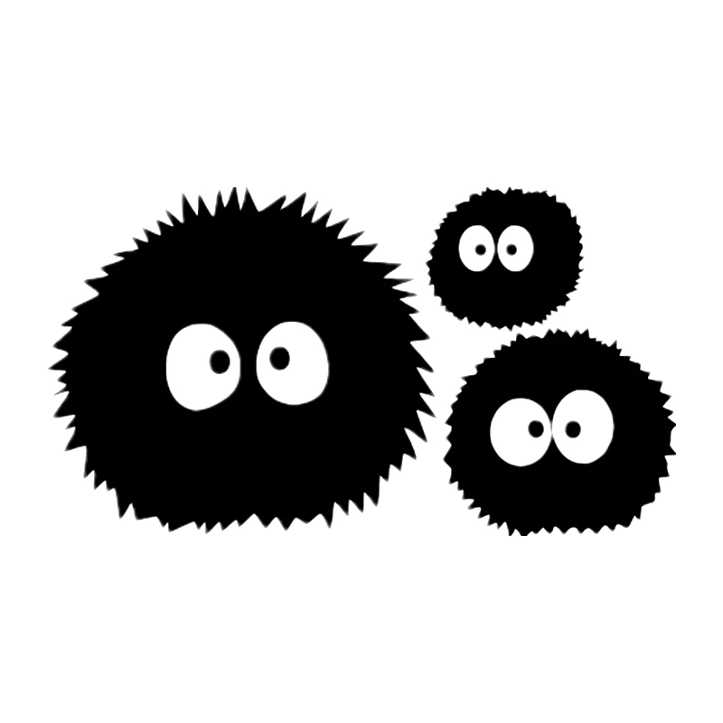 

CS-12190# Soot Sprites Susuwatari Vinyl Decal Car Sticker Waterproof Auto Decors For Truck Bumper Rear Window Laptop